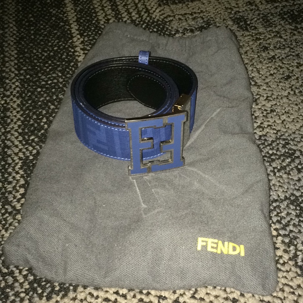 Blue Fendi belt